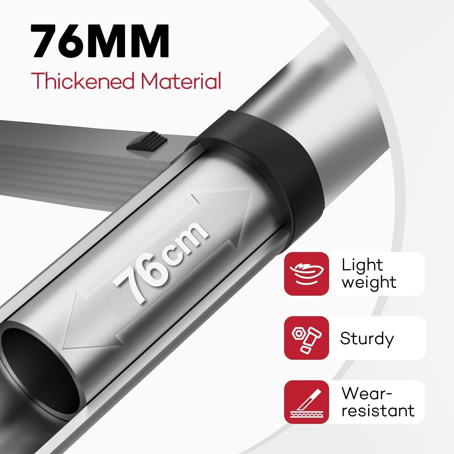 Telescoping Ladder, SocTone 12.5 FT Aluminum Lightweight Extension Ladder with 2 Triangle Stabilizers, Heavy Duty 330lbs Max Capacity, Multi-Purpose Collapsible Ladder for RV or Outdoor Work