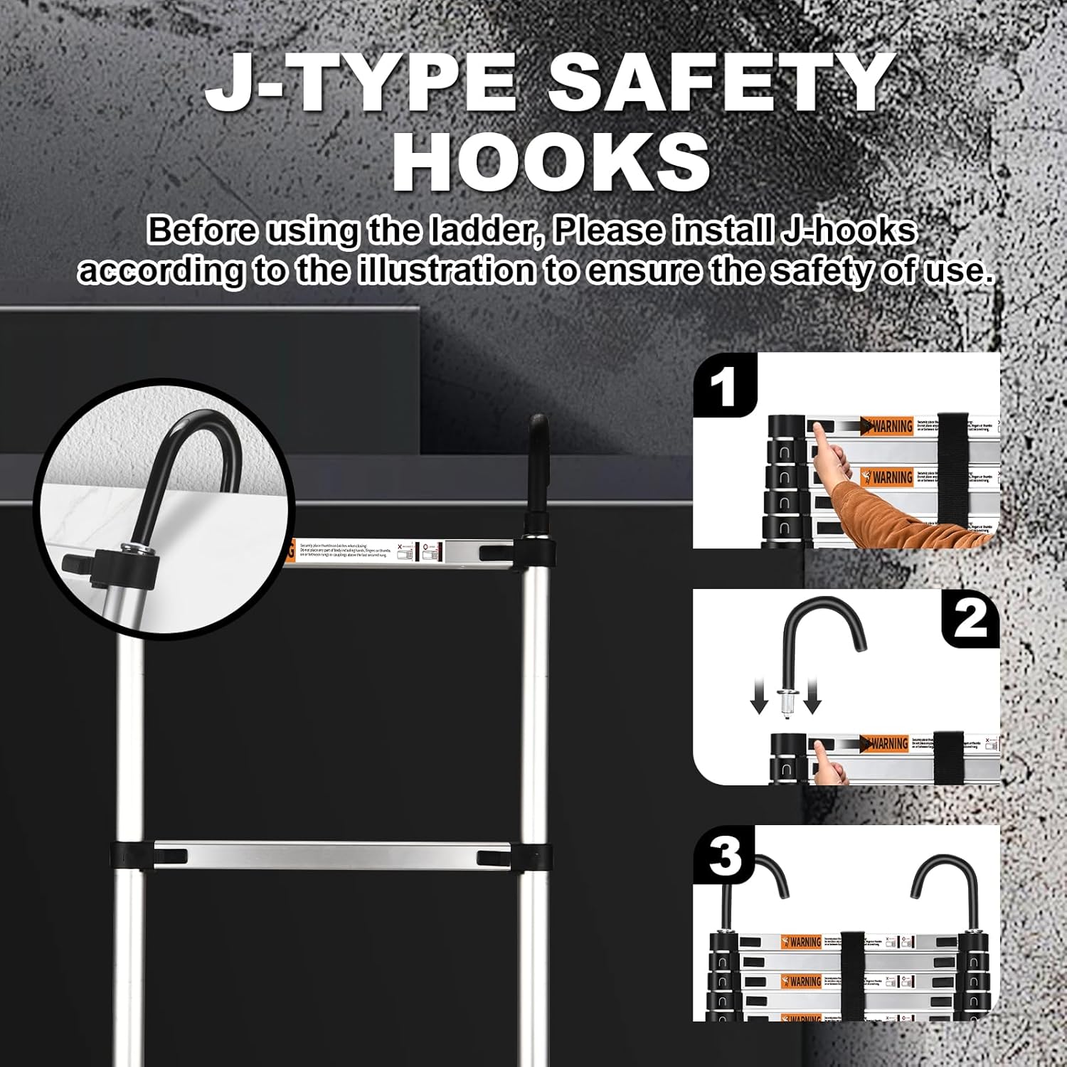 Telescoping Ladder, SocTone 12.5 FT Aluminum Lightweight Extension Ladder with 2 Triangle Stabilizers, Heavy Duty 330lbs Max Capacity, Multi-Purpose Collapsible Ladder for RV or Outdoor Work